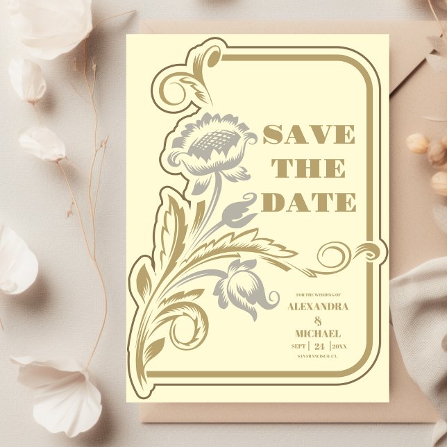 Save The Date Mariage Antique Art Nouveau (Créateur téléchargé)