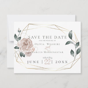 Save The Date MARIAGE Aquarelle Dusty Rose rose pâle
