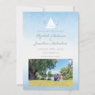 Save The Date Mariage Aquarelle Eau Rendant au Ciel