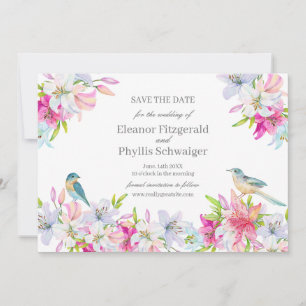 Save The Date Mariage Aquarelle Lys 