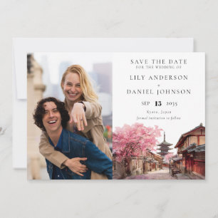 Save The Date Mariage aquarelle photo à Kyoto Japon