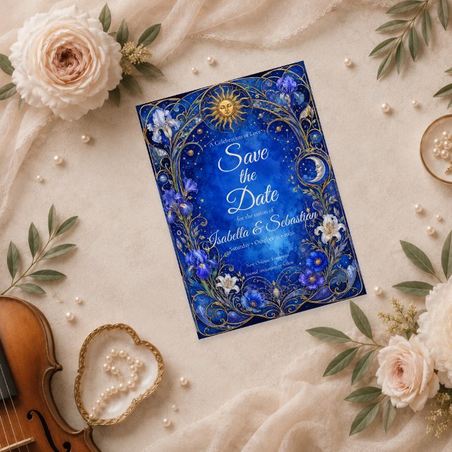 Save The Date Mariage Art Nouveau Céleste (Créateur téléchargé)