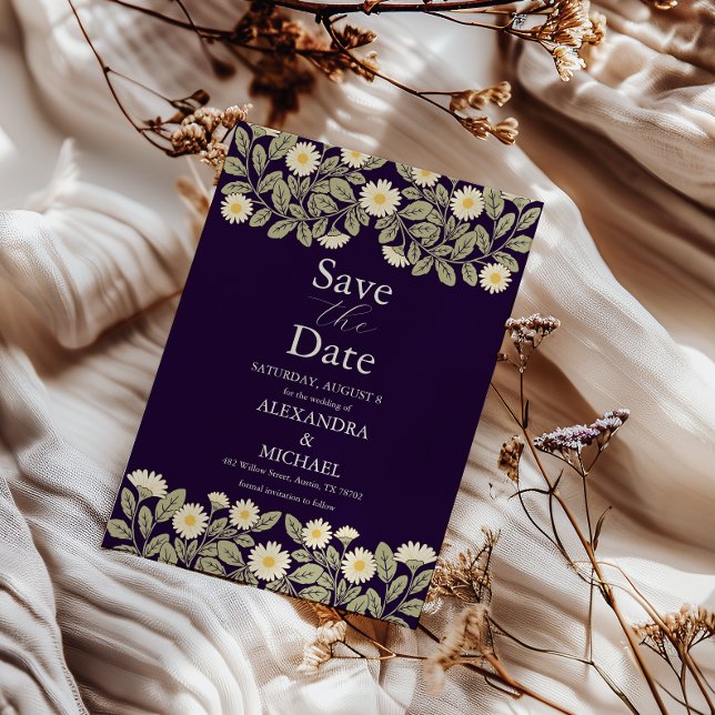 Save The Date Mariage Art Nouveau Daisy (Créateur téléchargé)