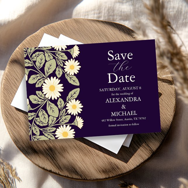 Save The Date Mariage Art Nouveau Daisy (Créateur téléchargé)