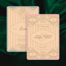 Mariage Art Nouveau Élégant Enregistrez La Date