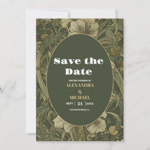 Save The Date Mariage Art Nouveau Floral Vintage