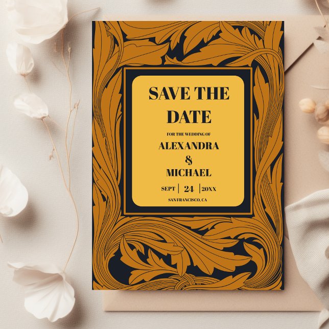 Save The Date Mariage Art Nouveau Or Classique (Créateur téléchargé)