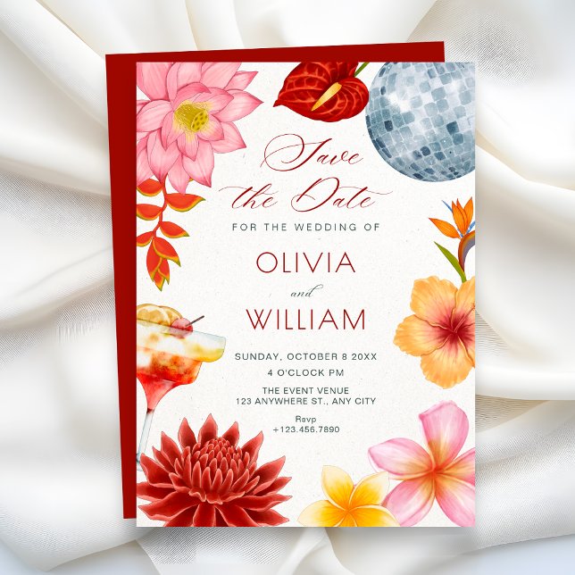 Save The Date Mariage artistique floral botanique  (Créateur téléchargé)