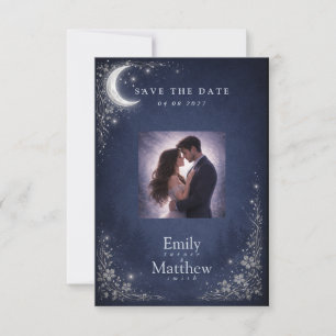 Save The Date Mariage au Bosquet éclairé par la Lune Bois célest
