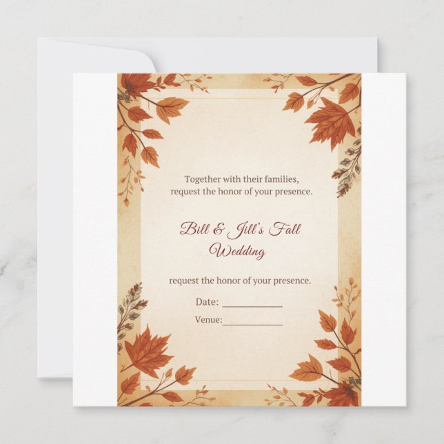 Save The Date Mariage au chalet d'automne (Devant)