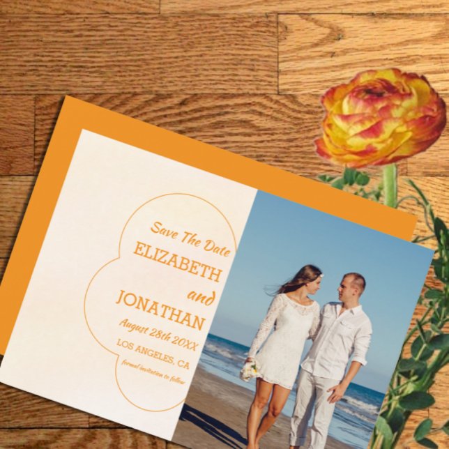 Save The Date Mariage au coucher du soleil orange (Créateur téléchargé)