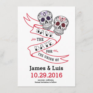 Save The Date Mariage au crâne de sucre mexicain Enregistrer la 