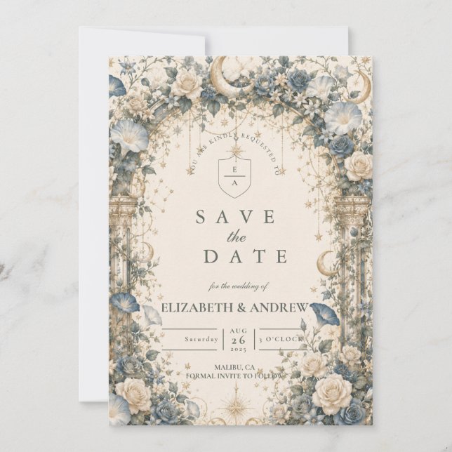 Save The Date Mariage au Jardin Céleste Éthéré (Devant)