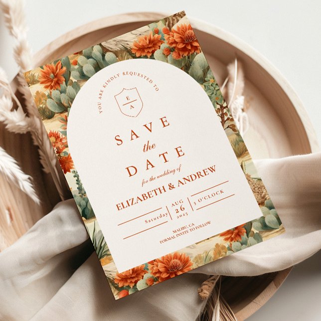 Save The Date Mariage au jardin de cactus de l'Ouest (Créateur téléchargé)