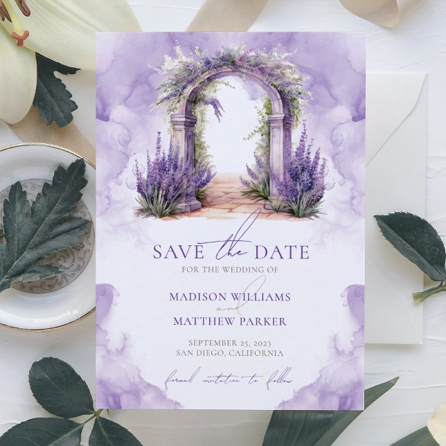 Save The Date Mariage au jardin de lavande personnalisé en photo (Créateur téléchargé)