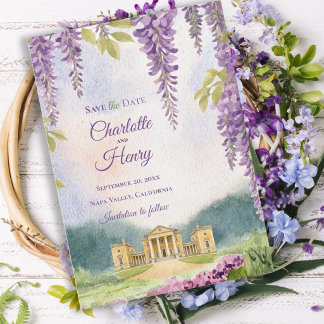 Save The Date Mariage au Jardin du Domaine Wisteria Manor