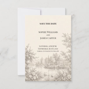 Save The Date Mariage au Lac du Jardin Vintage - Économisez la D