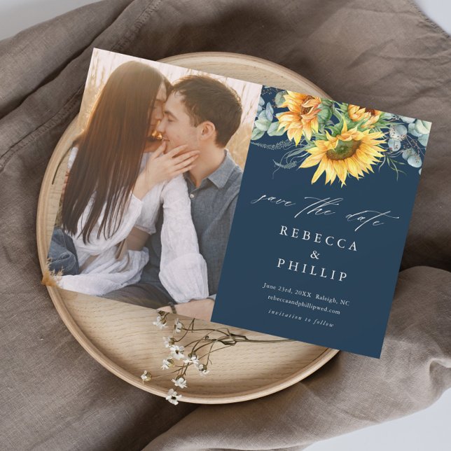 Save The Date Mariage au tournesol eucalyptus rustique (Créateur téléchargé)