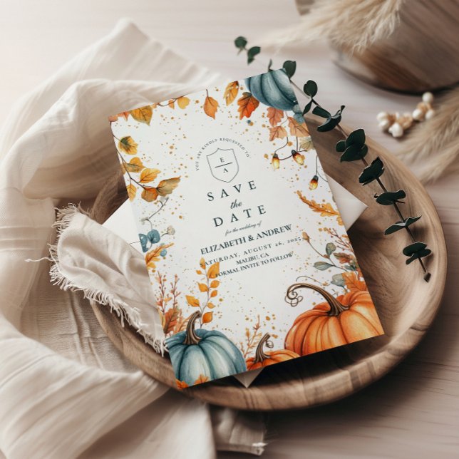 Save The Date Mariage Automnal de Citrouille Rustique (Créateur téléchargé)