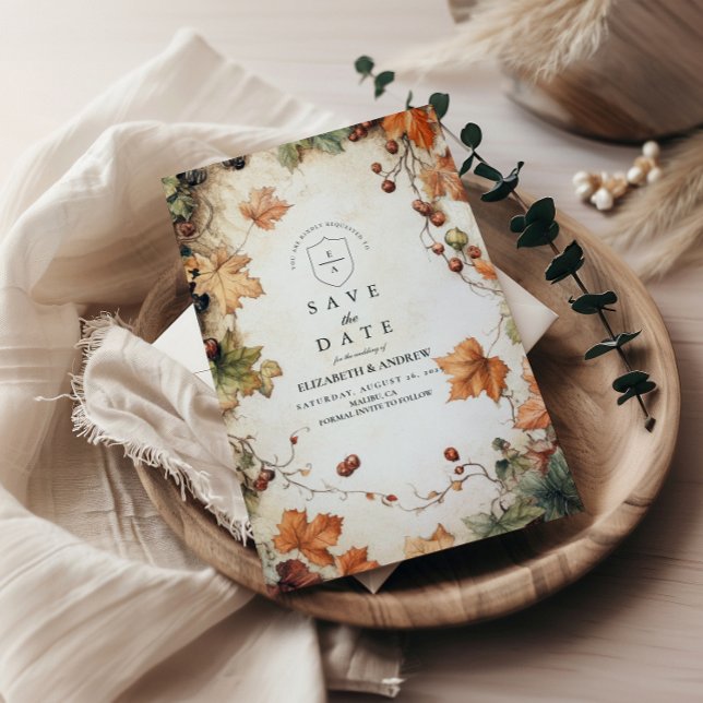 Save The Date Mariage Automnal Rustique au Cep de Vigne (Créateur téléchargé)