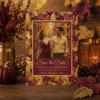 Mariage Automne Feuilles & Photo Bourgogne & Or