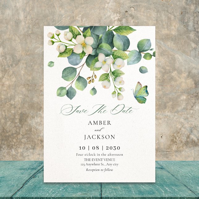 Save The Date Mariage aux feuilles vertes (Créateur téléchargé)