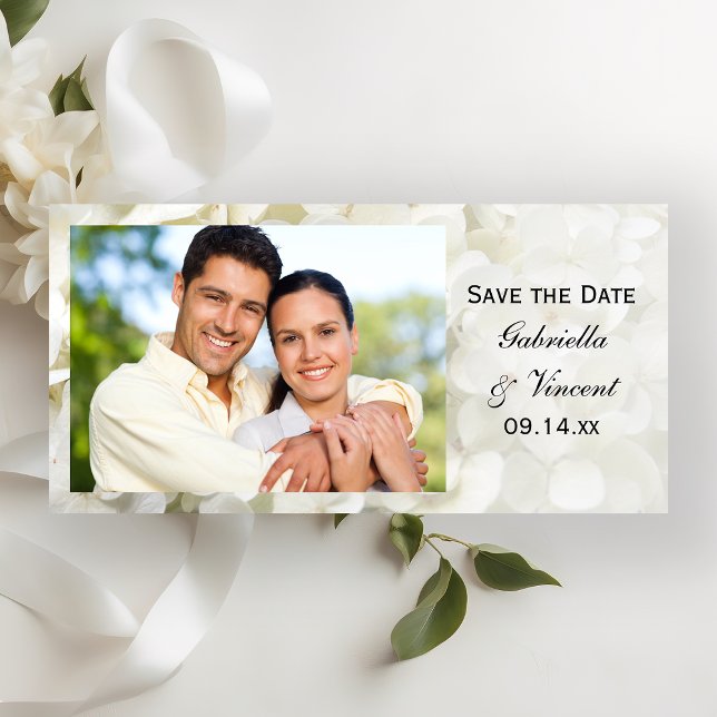 Save The Date Mariage aux fleurs d'Hydrangea blanche Enregistrer (Créateur téléchargé)