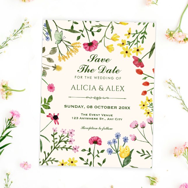 Save The Date Mariage aux fleurs sauvages (Créateur téléchargé)