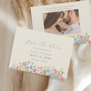 Save The Date Mariage aux Fleurs Sauvages Enregistrez la Date