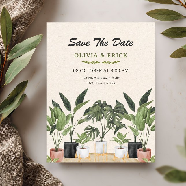 Save The Date Mariage aux plantes vertes (Créateur téléchargé)