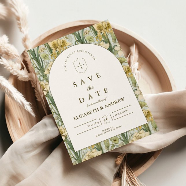 Save The Date Mariage avec Arche Florale Vert Sauge (Créateur téléchargé)