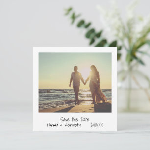 Save The Date Mariage avec photo instantanée rétro moderne