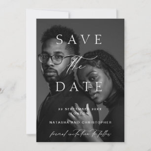 Save The Date Mariage avec superposition de photo minimaliste mo
