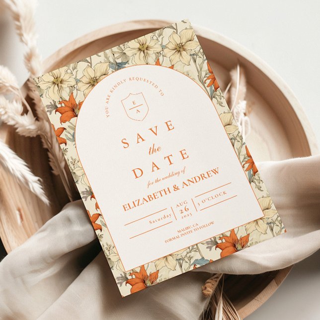 Save The Date Mariage avec une Arche Florale d'Automne (Créateur téléchargé)