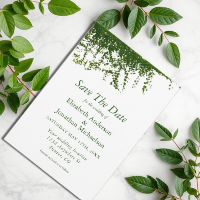 Save The Date Mariage avec verdure de lierre suspendue (Créateur téléchargé)