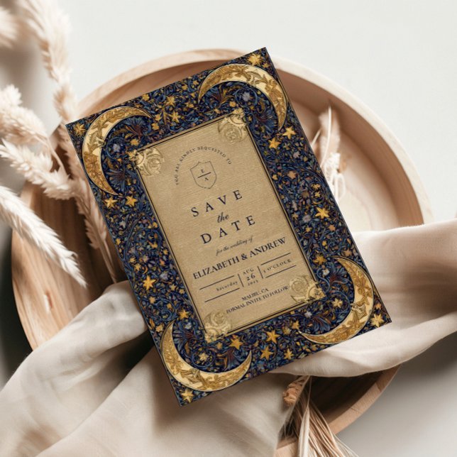 Save The Date Mariage baroque céleste de minuit (Créateur téléchargé)