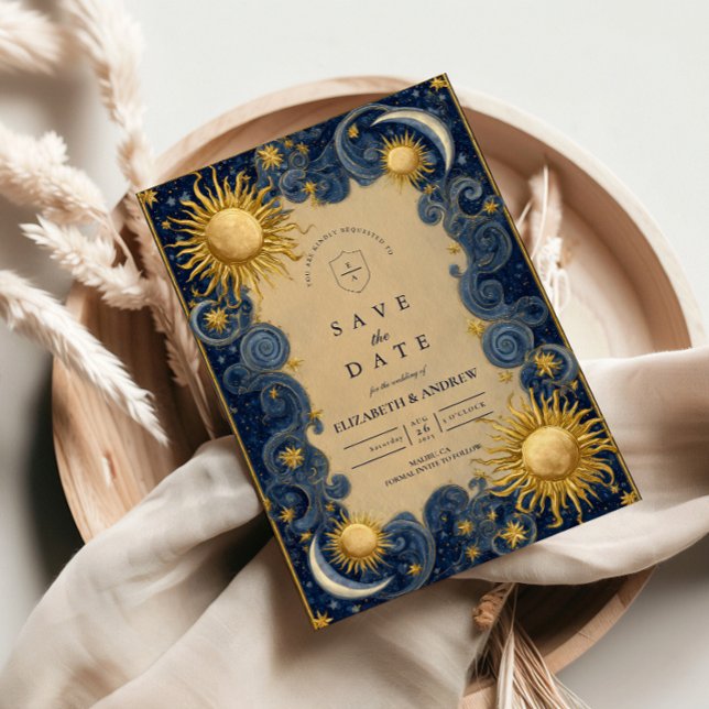 Save The Date Mariage Baroque Céleste Doré (Créateur téléchargé)