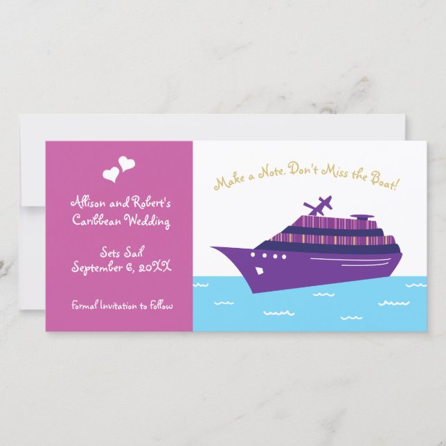 Save The Date Mariage bateau de croisière (Devant)