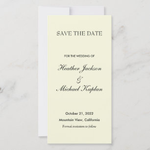 Save The Date Mariage Beige Professionnel Minimaliste