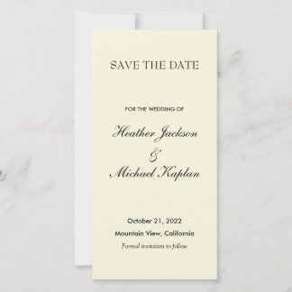 Save The Date Mariage Beige Professionnel Minimaliste