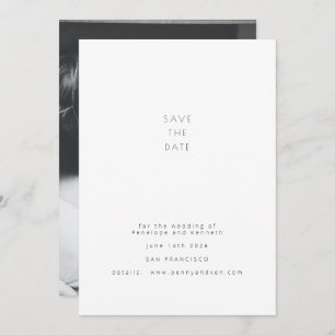 Save The Date Mariage blanc élégant et minimaliste