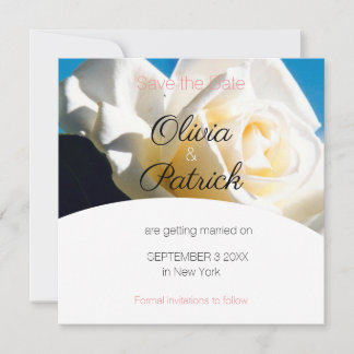 Save The Date Mariage blanc moderne Sauvez la date