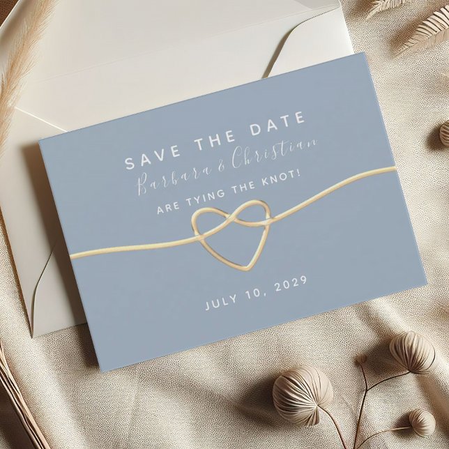Save The Date Mariage bleu Dusty moderne minimal Économisez La D (Créateur téléchargé)