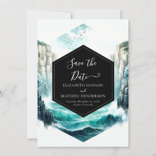Save The Date Mariage bleu marine