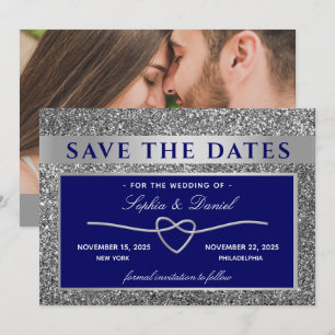 Save The Date Mariage Bleu Royal Épargnez La Date
