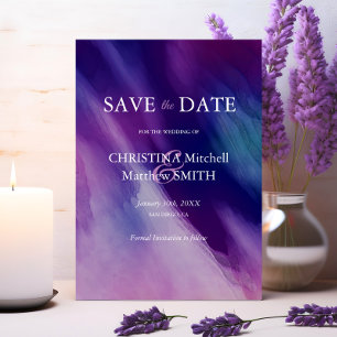 Save The Date Mariage bleu violet moderne