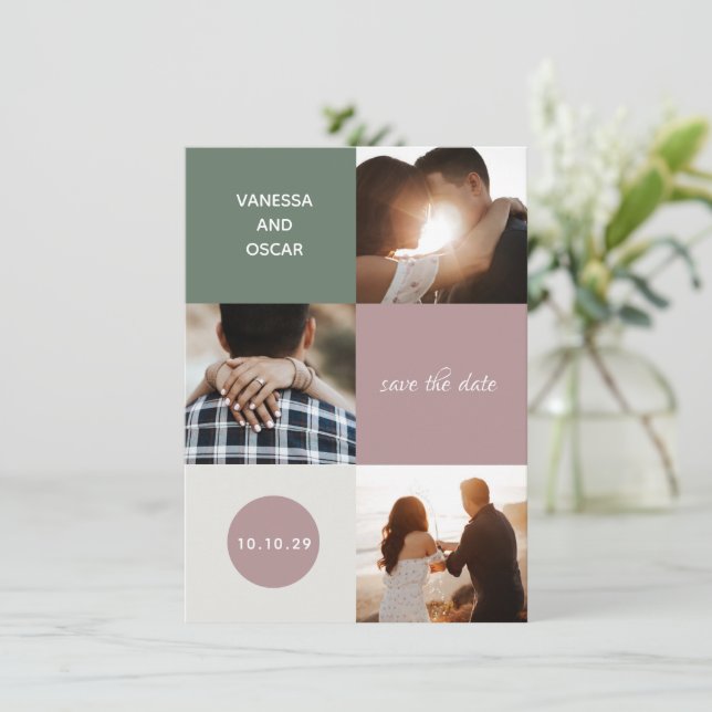 Save The Date Mariage Blocs couleur (Debout devant)