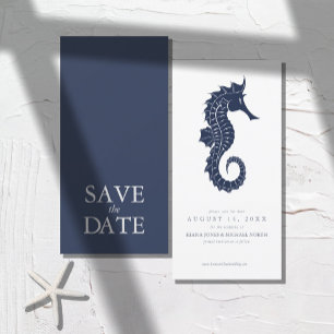 Save The Date Mariage Blue Wave Seahorse ID836