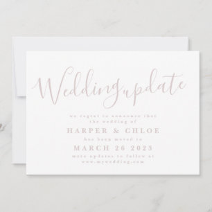 Save The Date Mariage Blush rose Changement de date Report