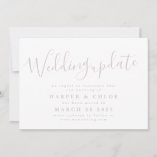 Save The Date Mariage Blush rose Changement de date Report